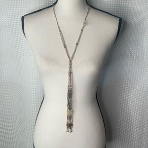 Johnny Was Lyra Necklace Beads Beaded Tassel Neutrals Boho NWT